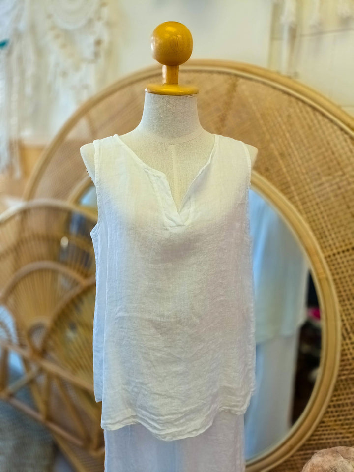 Linen Singlet - eKo NZ - 