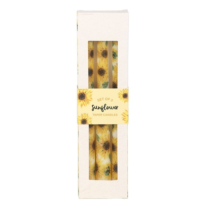 Sunflower Taper Candles 3pk