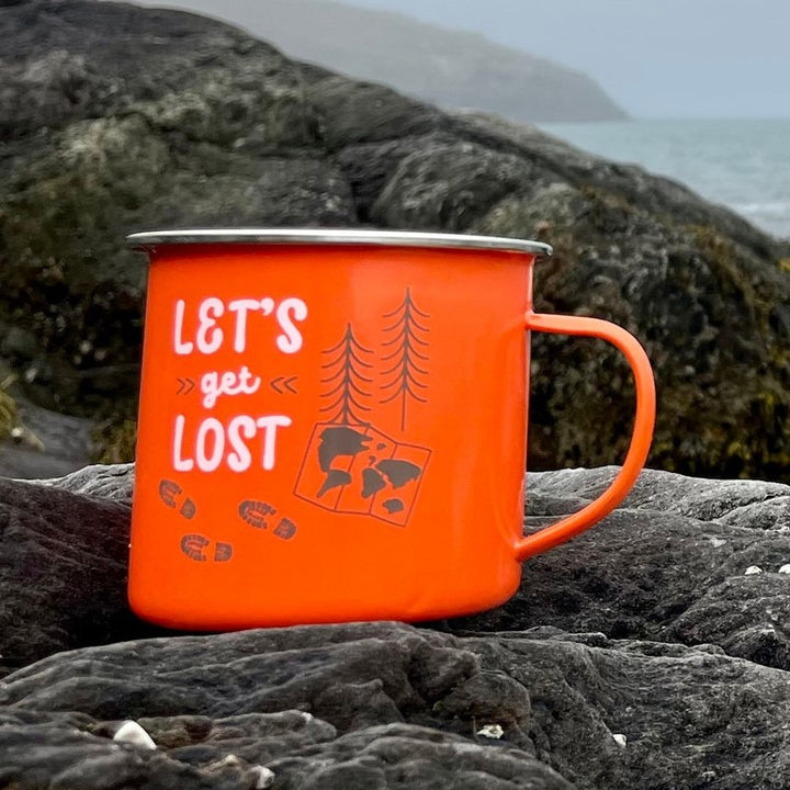 Lets get lost Orange Enamel Mug