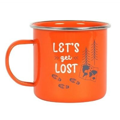 Lets get lost Orange Enamel Mug