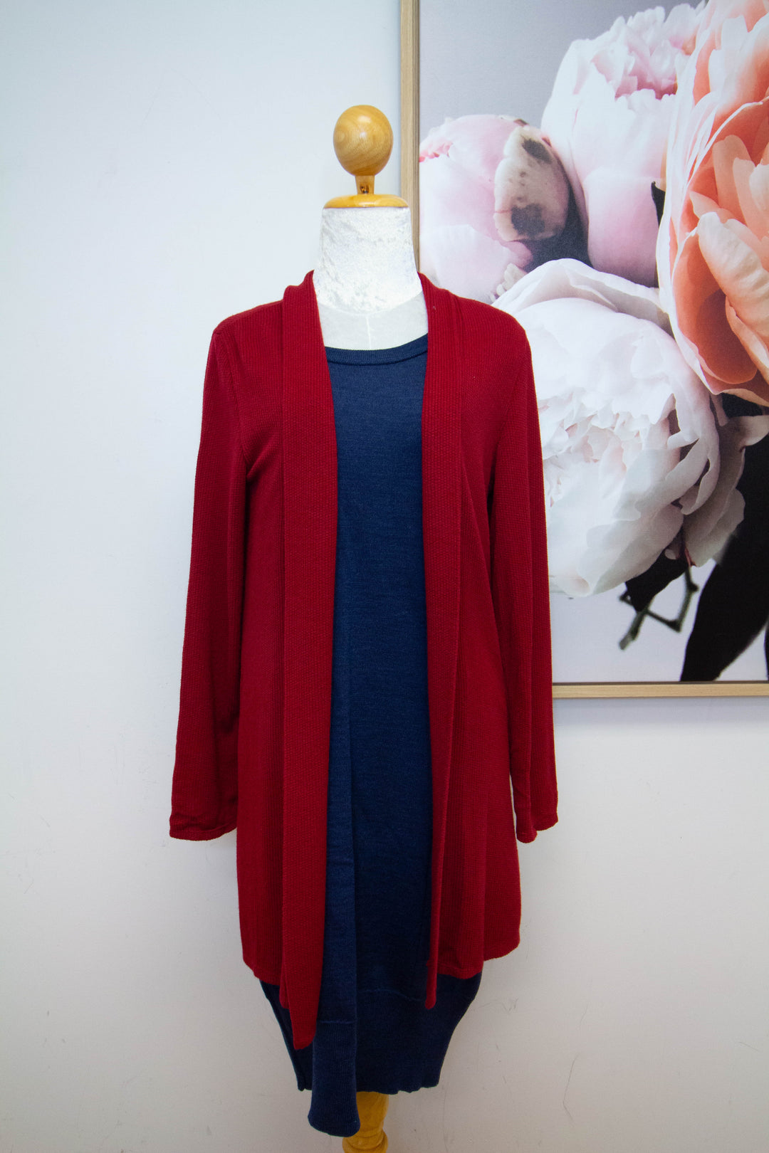 eKo NZ - Italian cardigan - Cerese Cardigan -  Crimson - front