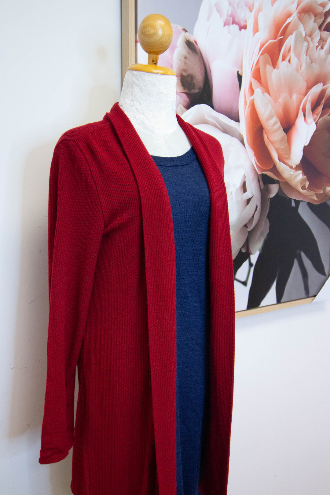 eKo NZ - Italian cardigan - Cerese Cardigan -  Crimson - side